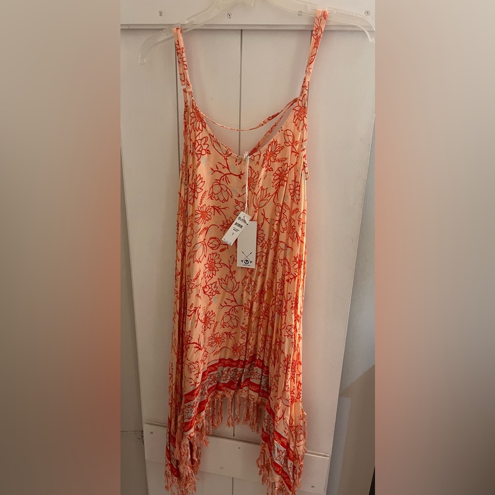 Lagaci Peach and Orange Floral Maxi